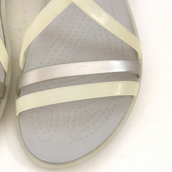 CROCS Isabella Strappy Sandals Flat Comfort Sandals Yellow Women’s  Size 8 - Picture 5 of 16